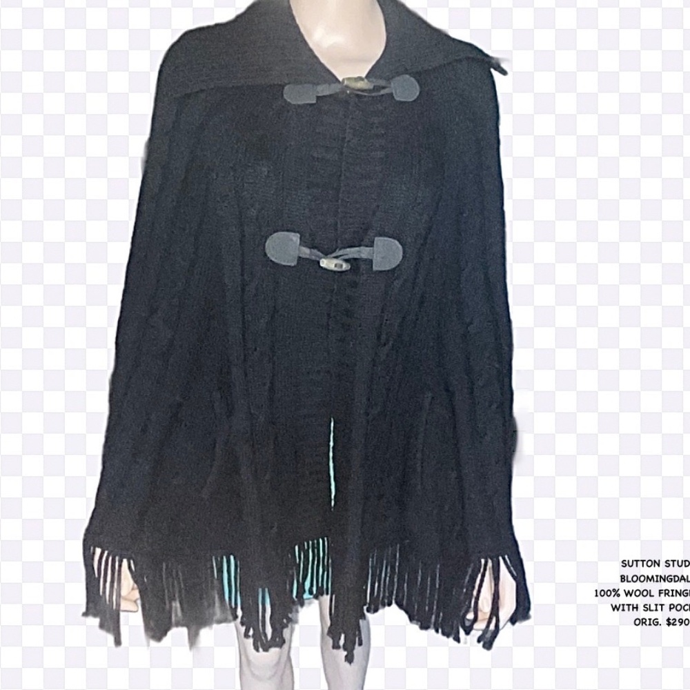 SUTTON STUDIO BLOOMINGDALES BLACK CAPE